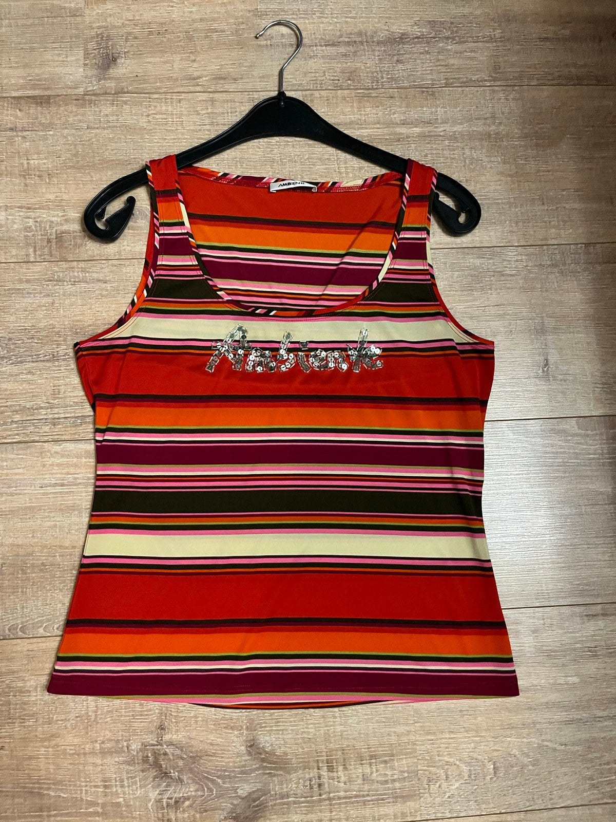 Ambiente top met pailletten L 38 40 rood roze, Kleding | Dames, Maat 38/40 (M), Meerkleurig, Ophalen of Verzenden, Zo goed als nieuw