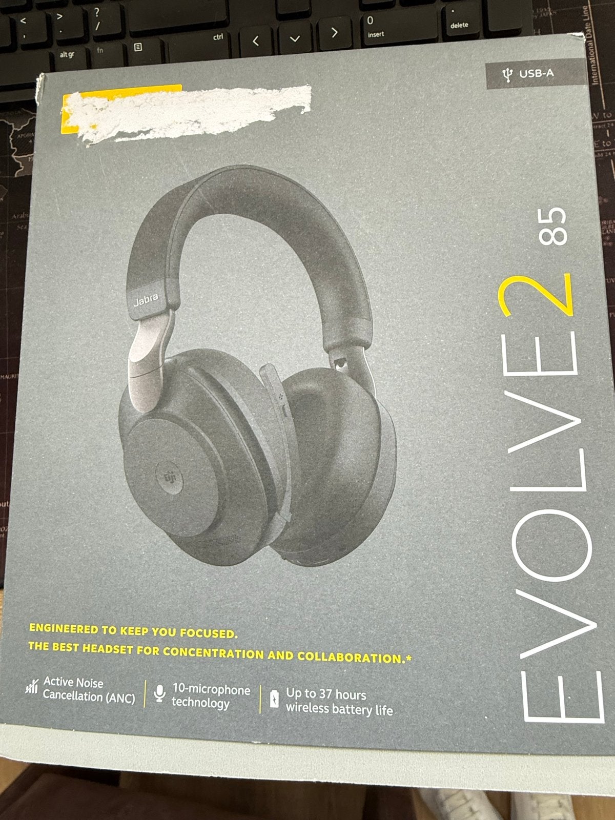 Jabra Evolve2 85 USB-A Headset met ANC en Microfoon, Audio, Tv en Foto, Koptelefoons, Bluetooth, Nieuw, Ophalen of Verzenden, Over-ear