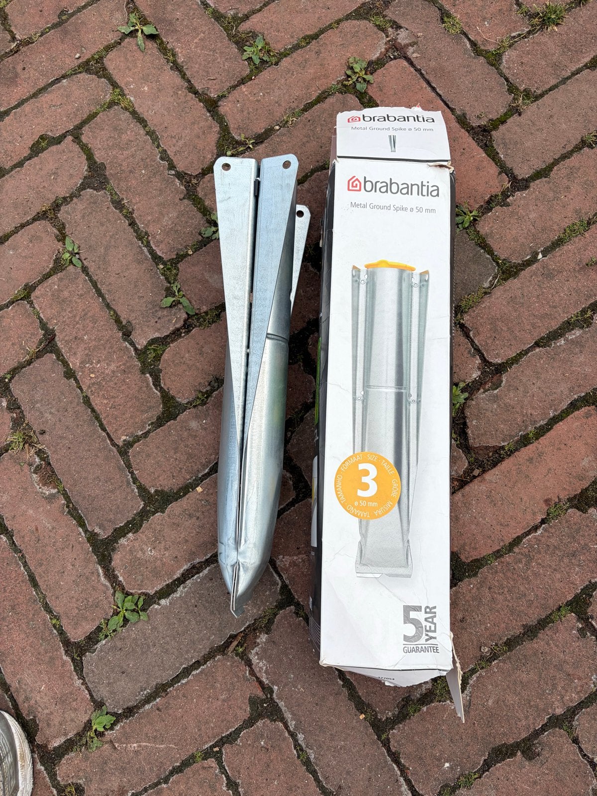 Brabantia wasdroger houder Grondanker Ø 50 mm Nieuw in doos, Ophalen of Verzenden, Nieuw