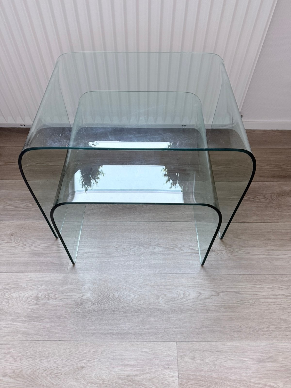 Glazen bijzettafelset 2-delig, Ophalen, 50 – 75, Minder dan 50 cm, Vierkant
