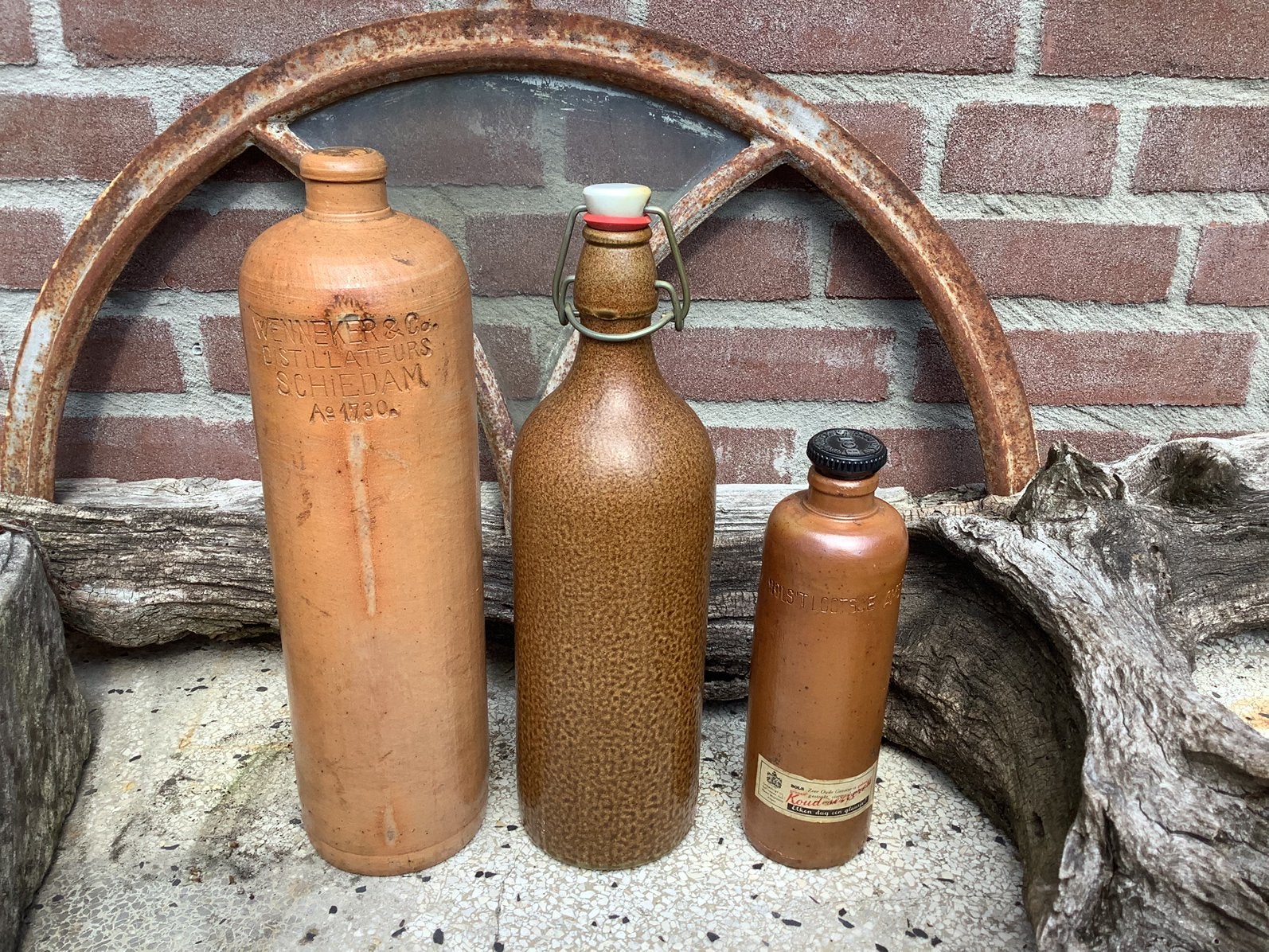 Oude gres kruiken:Duitse bier en Nederlandse jenever kruiken, Ophalen of Verzenden