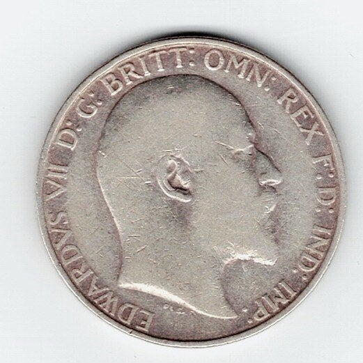 23-1612 Engeland 2 shilling 1907, Verzenden, Overige landen, Losse munt, Zilver