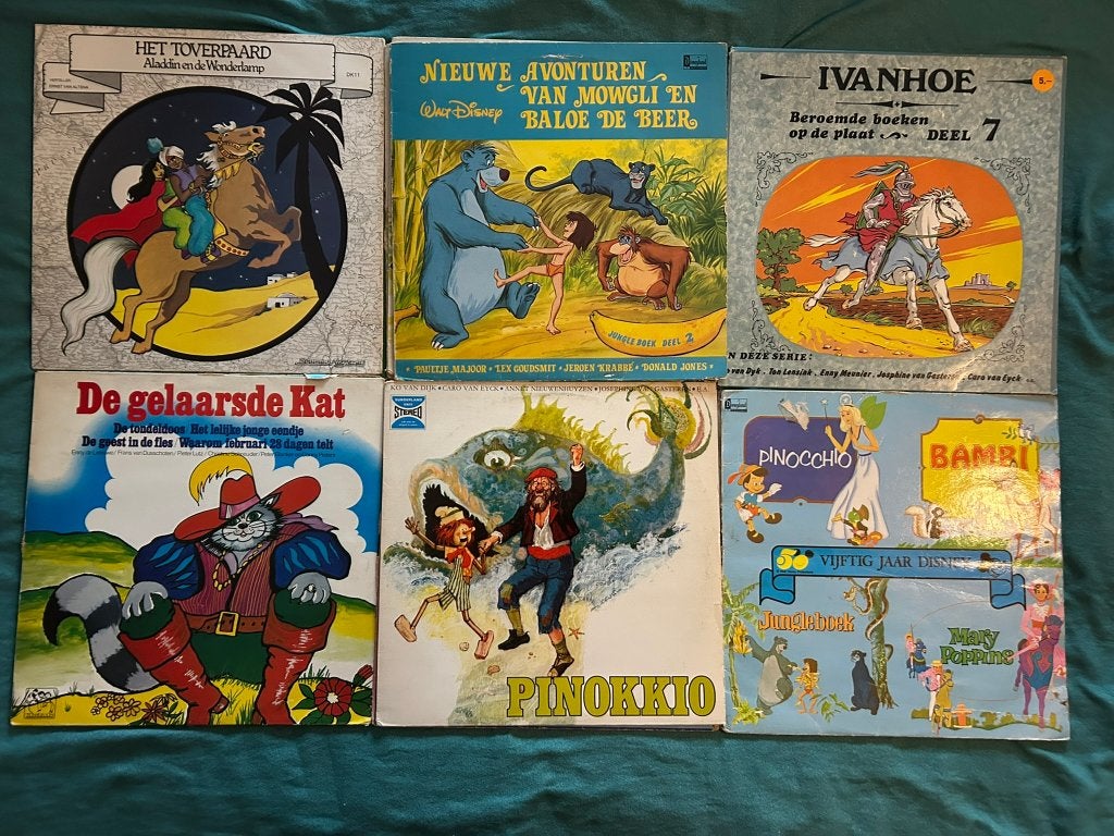 12 LP's Tekenfilms (ook per stuk te koop), Cd's en Dvd's, LP, Gebruikt, Kinderen en Jeugd, Ophalen of Verzenden
