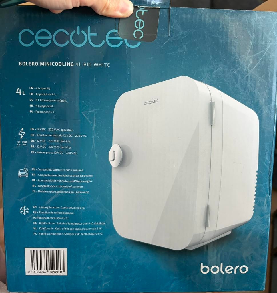 compacte 4-liter koelkast Cecotec, Minder dan 75 liter, Ophalen, Zonder vriesvak, 160 cm of meer