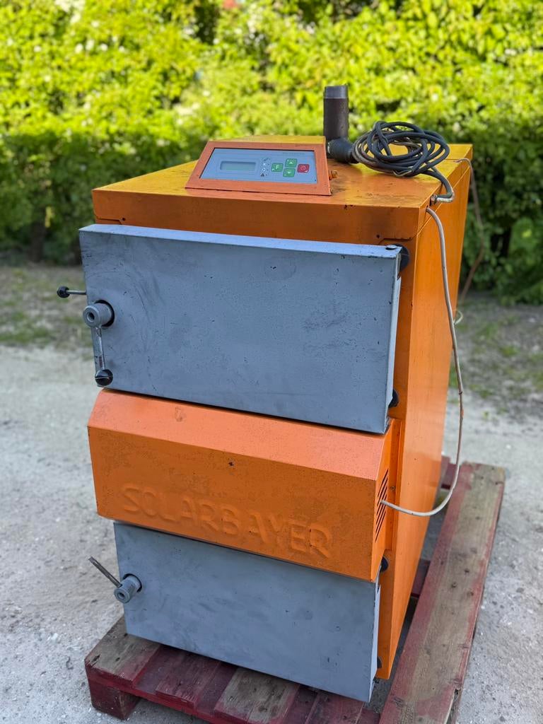 Cv Houtvergasser Solarbayer 25kw, Huis en Inrichting, Kachels, Gebruikt, Www.cvheat.com, Houtkachel, Ophalen of Verzenden