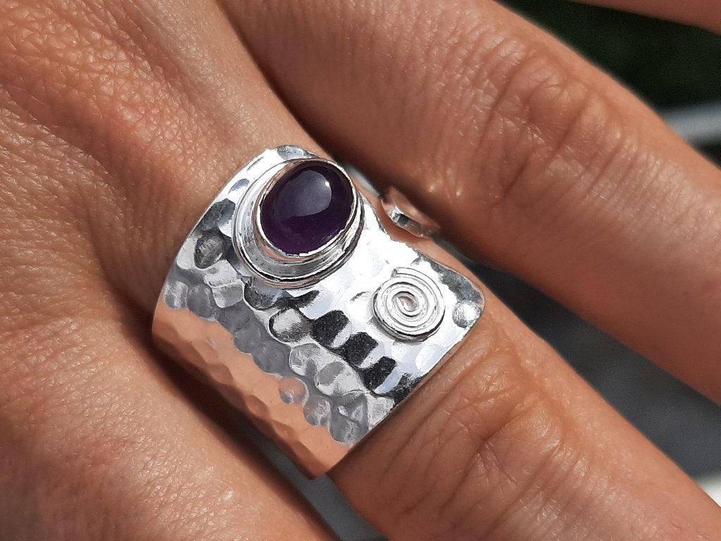 Vanoli 925 zilveren ring met amethist maat 19 verstelbaar, Daiva1973@hotmail.com, Vanoli, 19 tot 20, Amsterdam