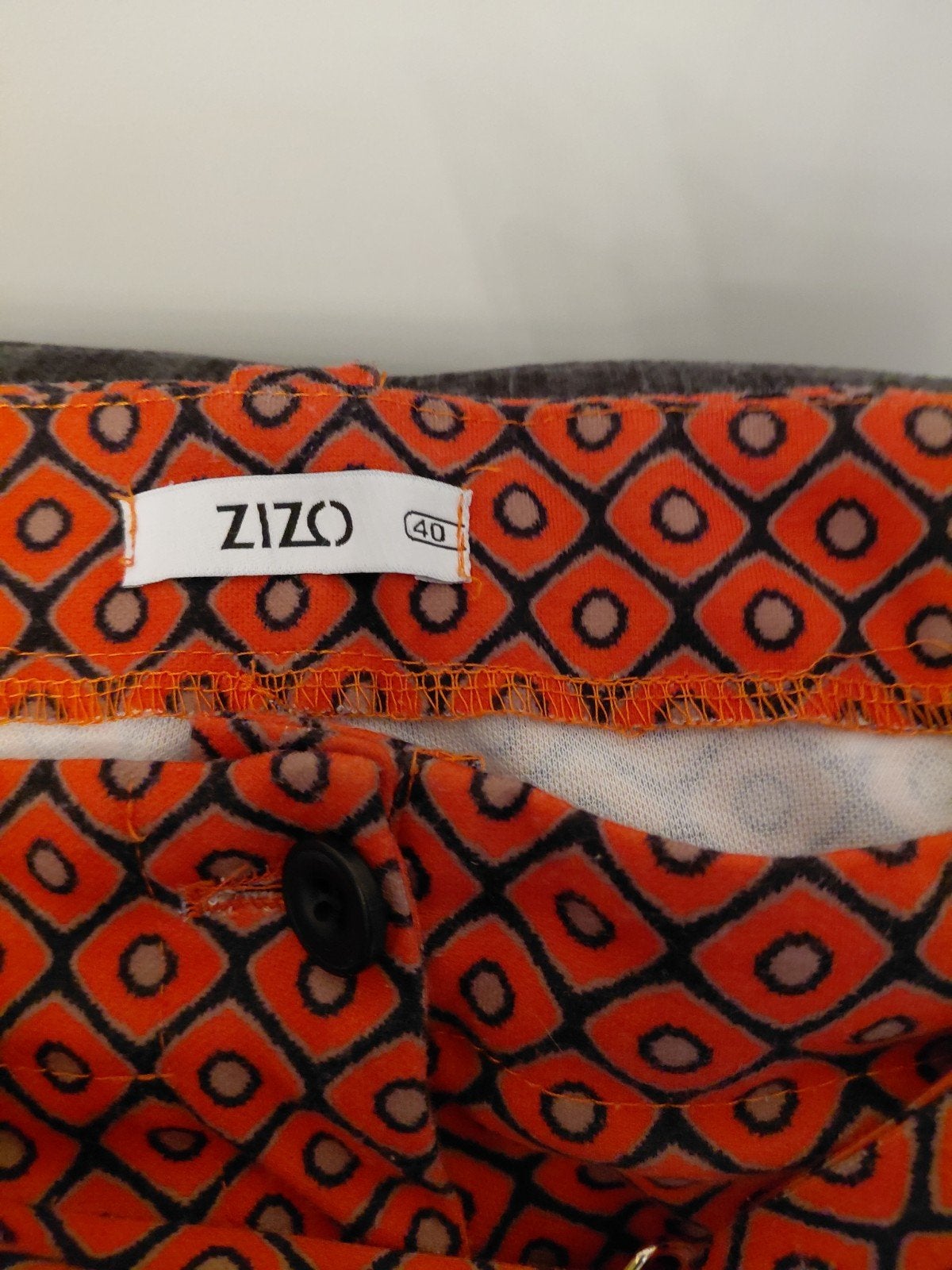 ZIZO Oranje Broek met Geometrische Print - Maat 40, Maat 38/40 (M), ZIZO, Oranje, Ophalen of Verzenden