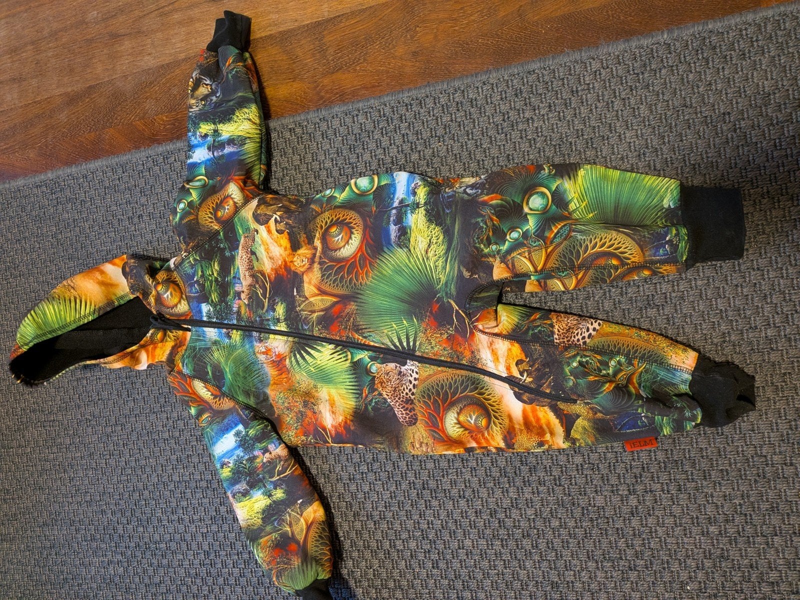 Warme en kleurrijke kinderoverall met jungleprint van Ielm, Ophalen of Verzenden, Zo goed als nieuw, IELM, Jongetje of Meisje