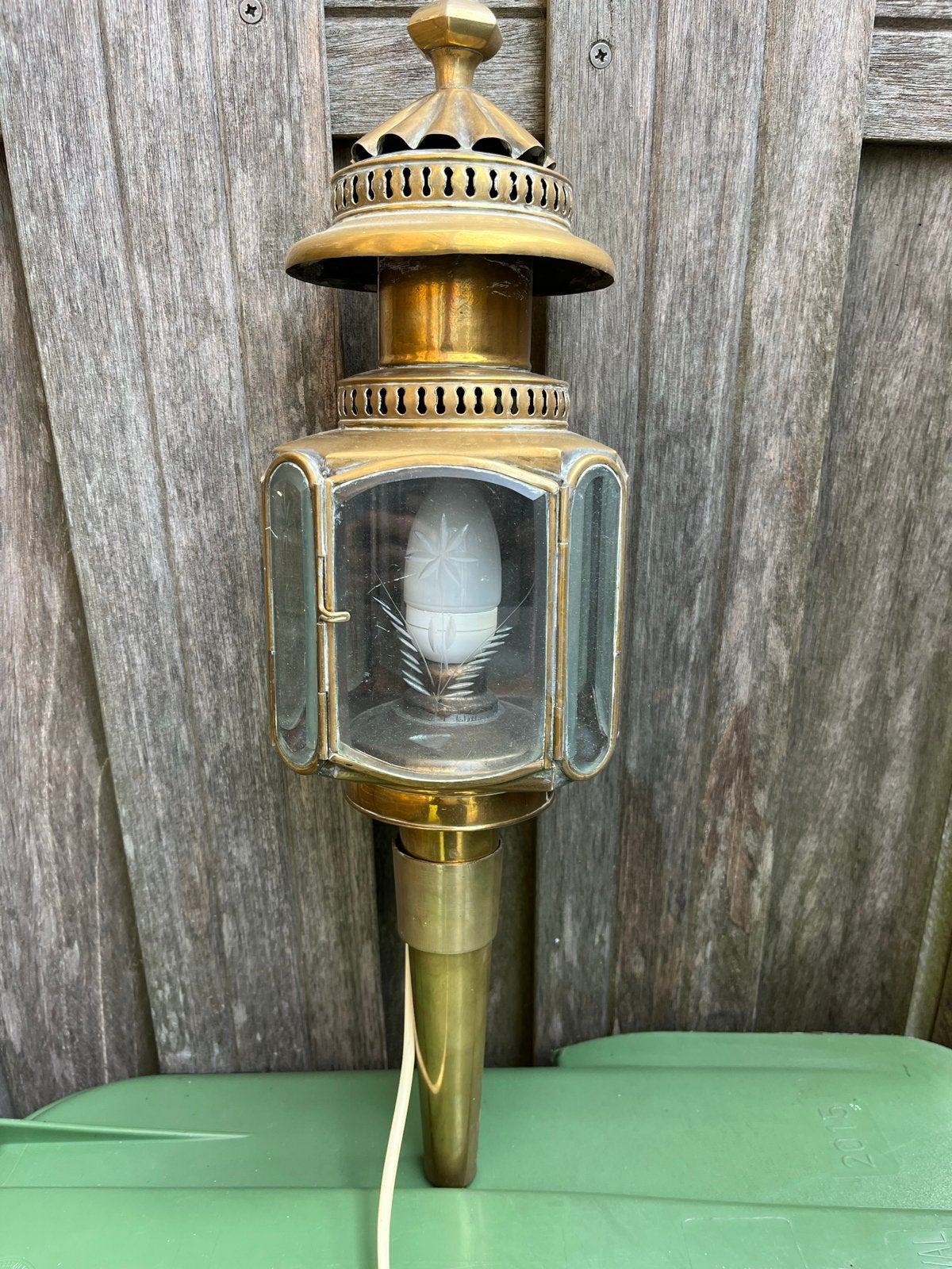 Antieke Messing Koetslamp / Wandlamp, Ophalen of Verzenden