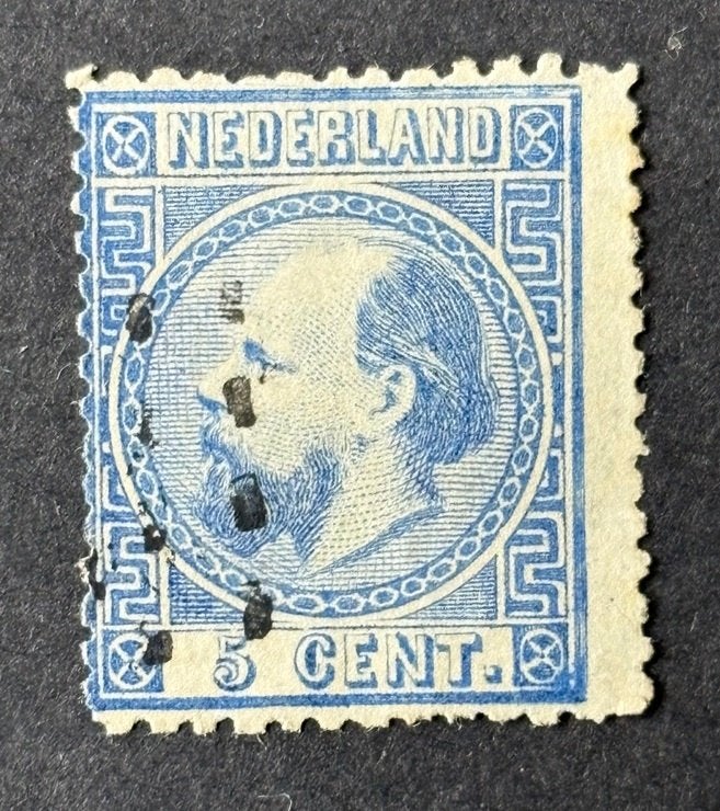 1867 NEDERLAND Koning Willem III NVPH 7 II E met puntstempel, Postzegels en Munten, Postzegels | Nederland, Verzenden, T/m 1940