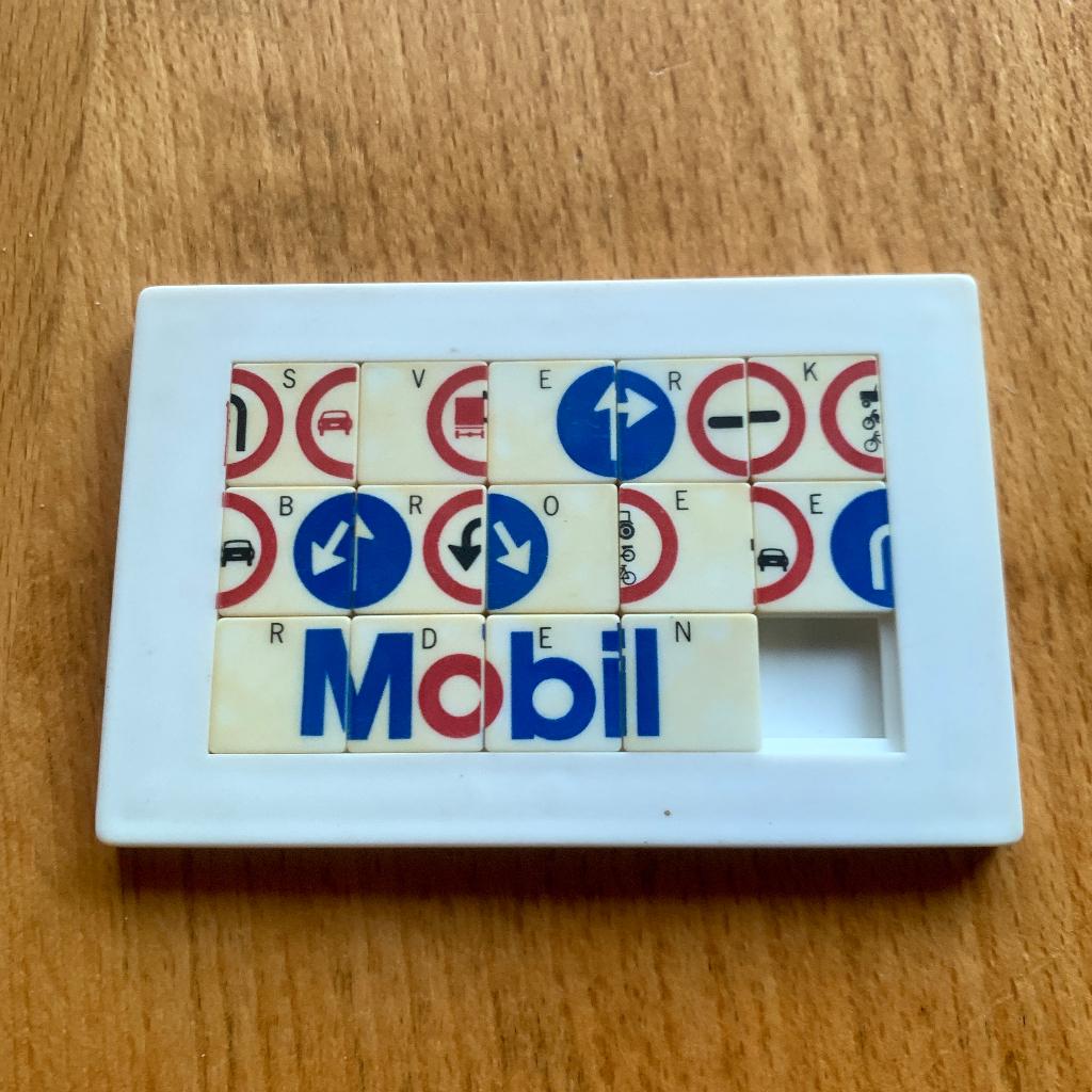 Vintage Schuifpuzzeltje Spelletje Mobil olie