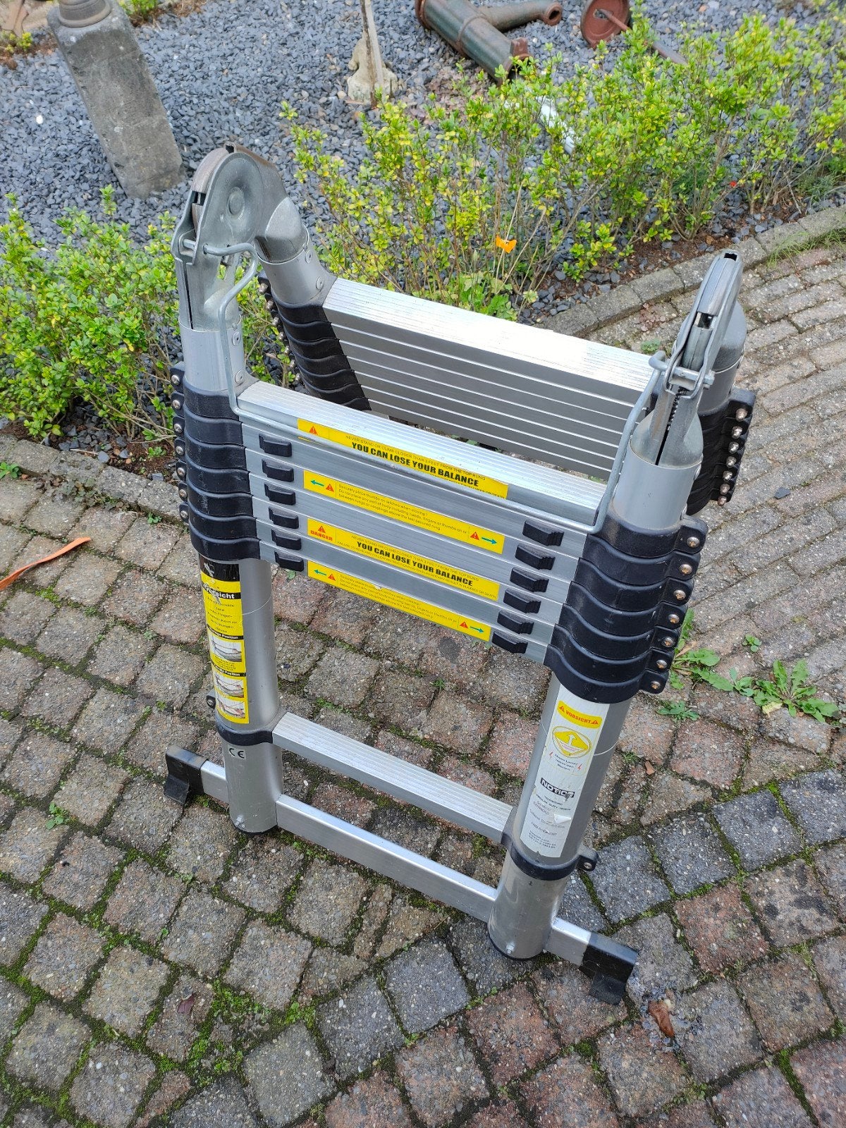 Telescopische ladder - Opvouwbaar en inschuifbaar 5 meter, Ophalen, Gebruikt, 4 meter of meer