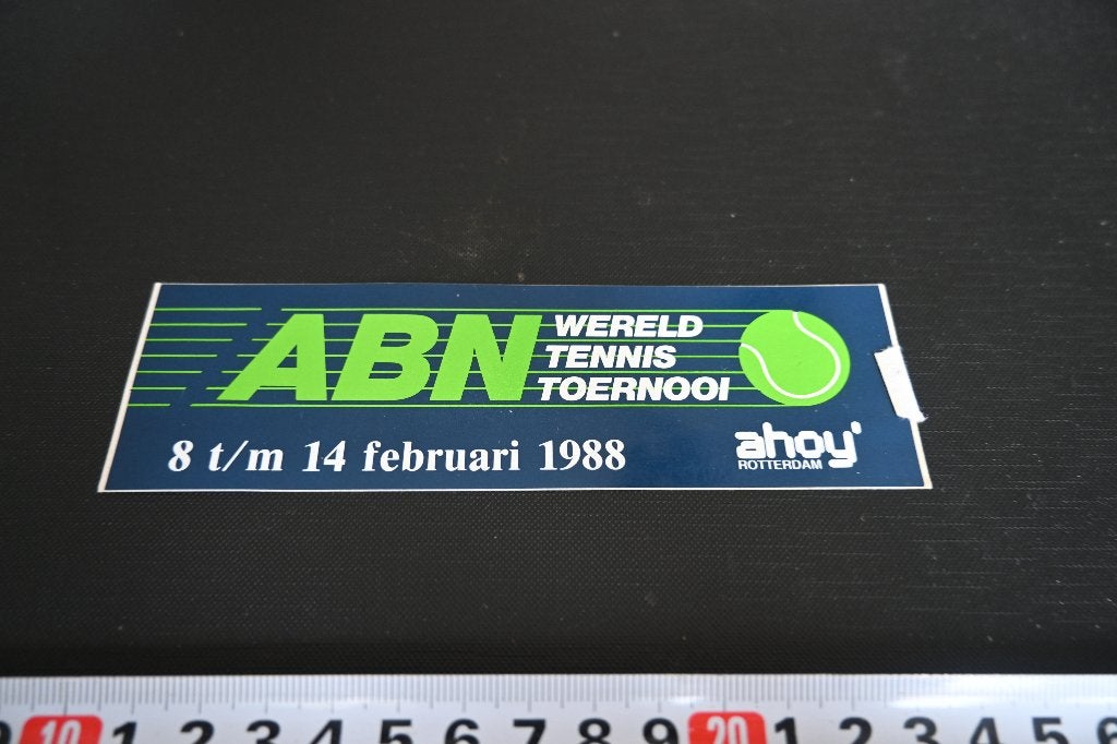sticker Rotterdam AHOY ABN wereld Tennis Toernooi 1988, Ophalen of Verzenden, Zo goed als nieuw