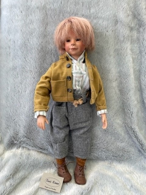 Susi Eimer pop origineel porselein jongen 47cm., Ophalen of Verzenden, Zo goed als nieuw, Pop
