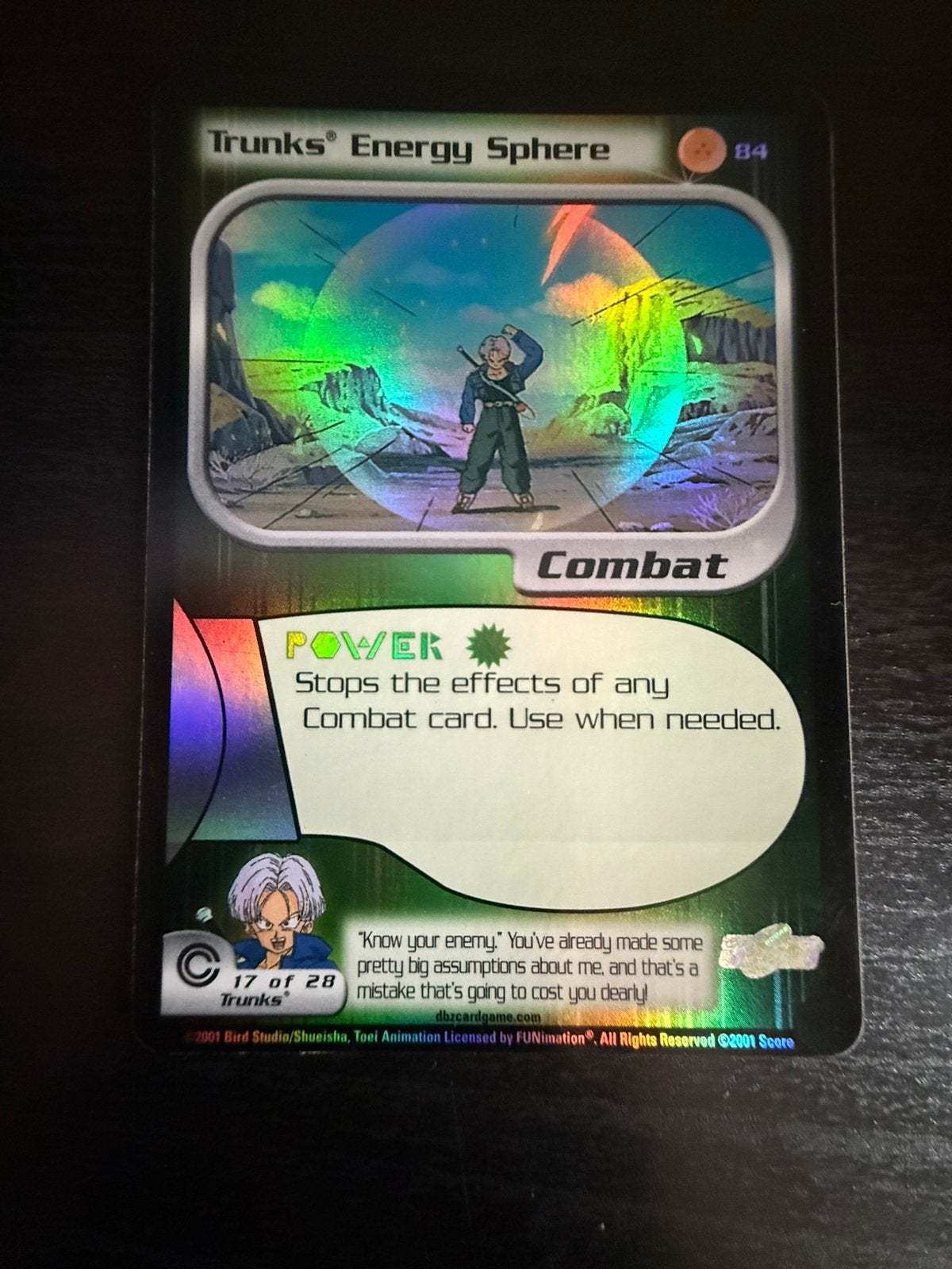 Dragonball Z CCG - Trunks Energy Sphere Foil, Ophalen of Verzenden, Zo goed als nieuw, Foil