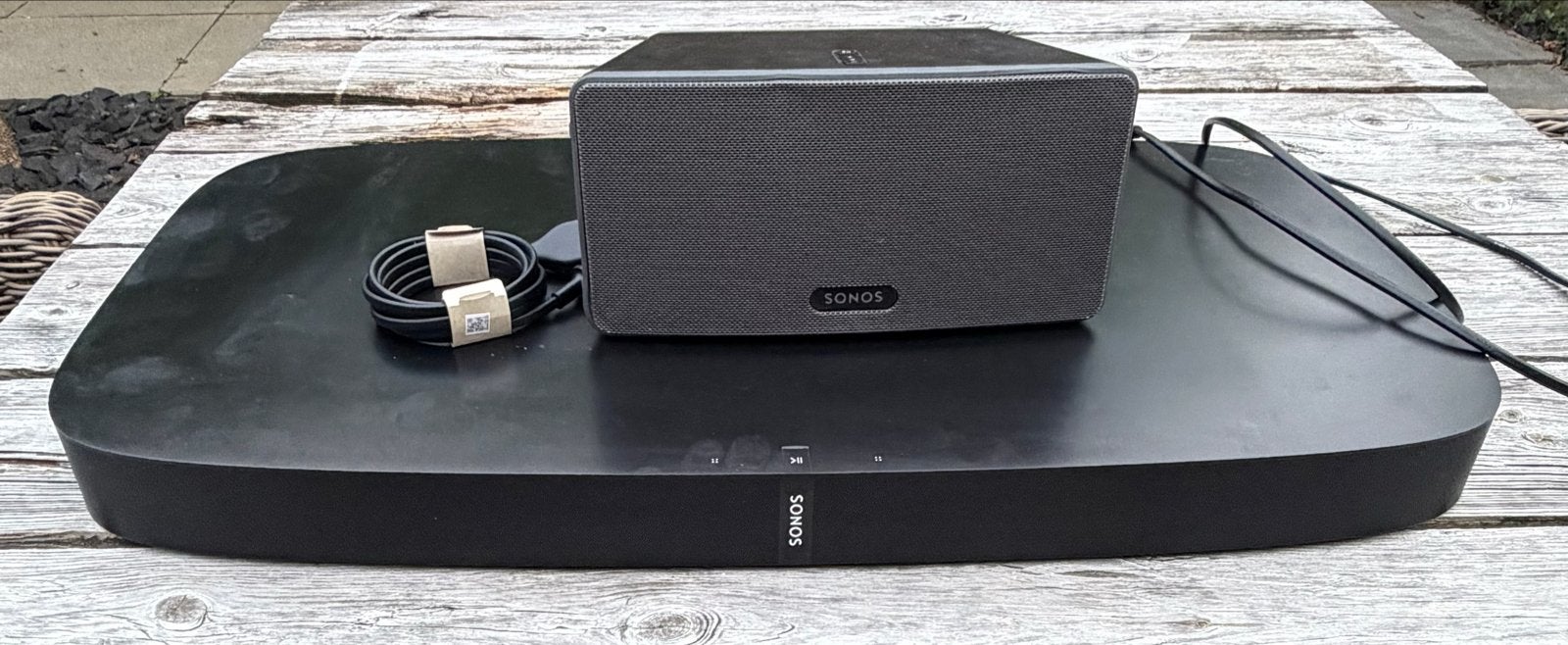 Sonos Playbase en Sonos Play 3 speakerset, Ophalen, Gebruikt, Speakerset, Sonos