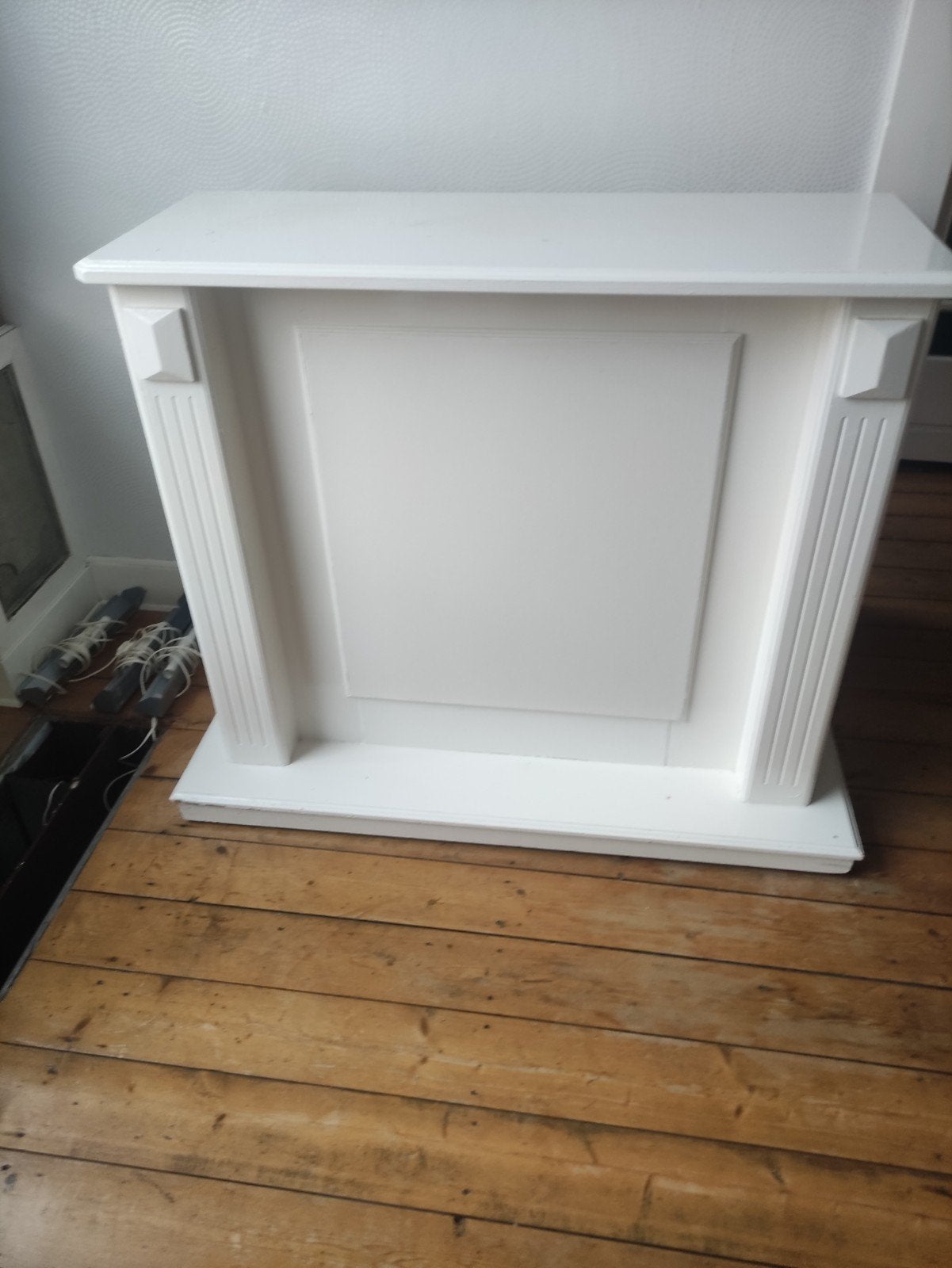 Witte sidetable / bar met wielen en rem, Ophalen of Verzenden, Gebruikt