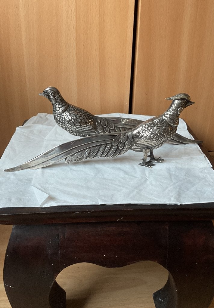 Paar zilveren fazanten, Ophalen of Verzenden, Zilver