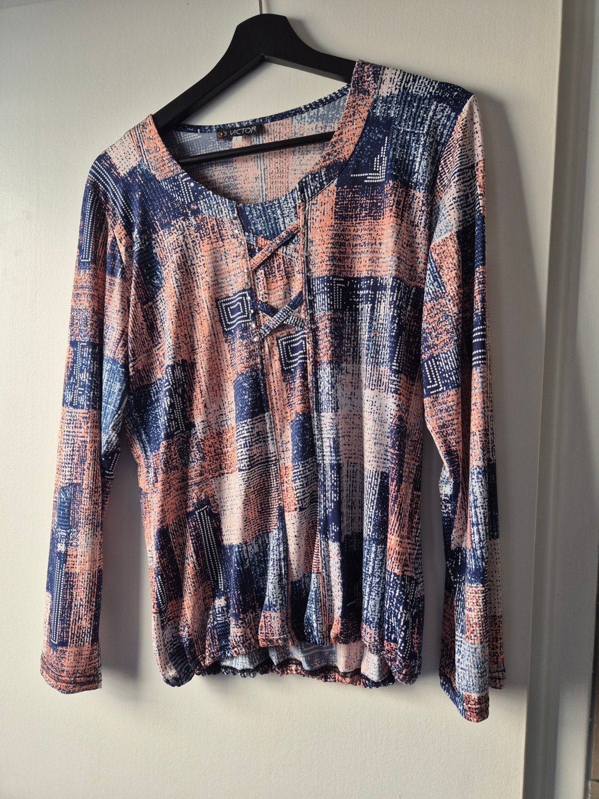 Victor dames blouse met lange mouwen en print - Maat L, Meerkleurig, Maat 42/44 (L), Ophalen of Verzenden, Lange mouw