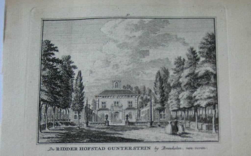 051 / Breukelen Gunterstein  Kopergravure 1773, Ophalen of Verzenden