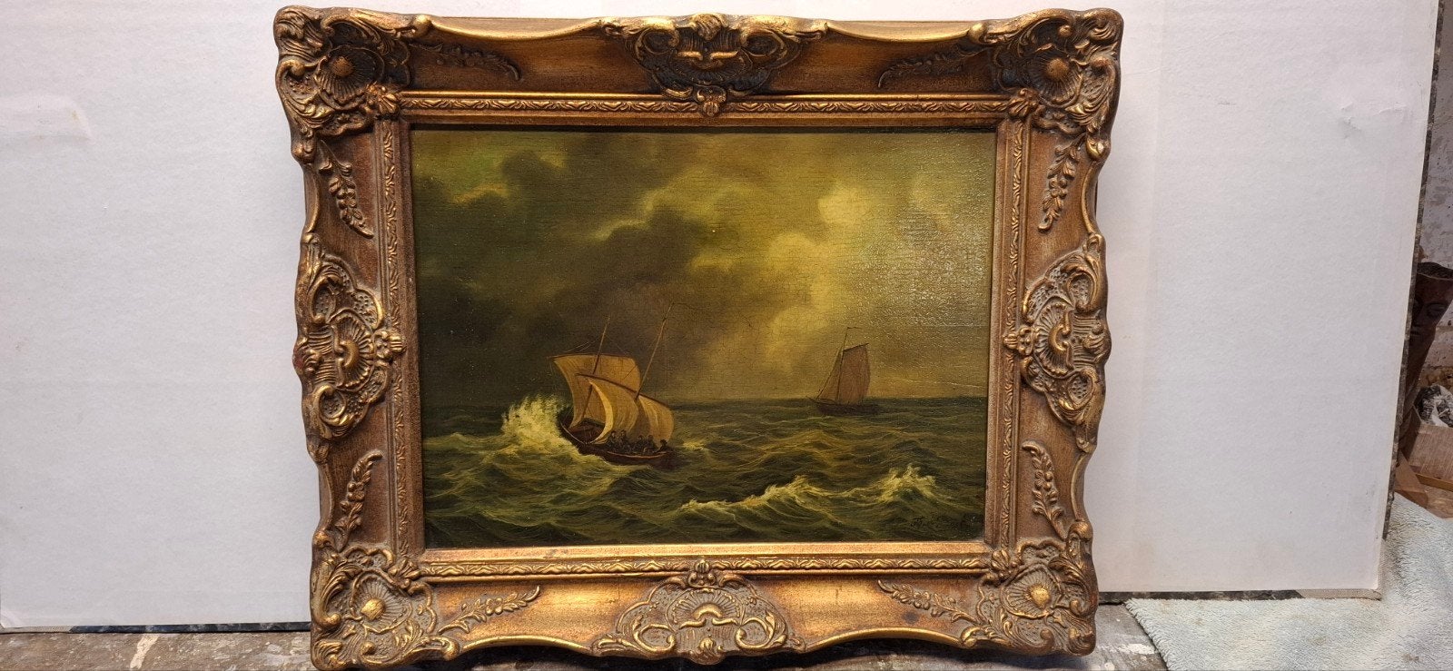 Maritiem schilderij, Haagsche School, gesigneerd, Antiek en Kunst, Maritiem / water, Nederlandse school, Doek, Ophalen of Verzenden