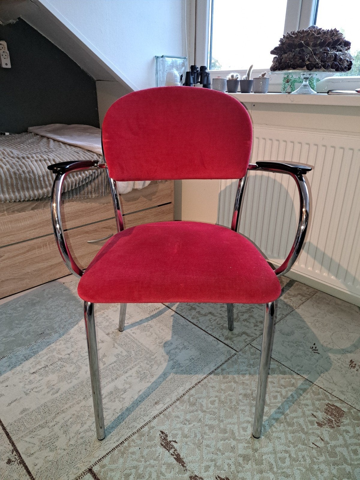 Gispen 205  tubular chair Dutch originals, Huis en Inrichting, Stoelen, Stof, Vijf, Zes of meer stoelen, Rood, Ophalen