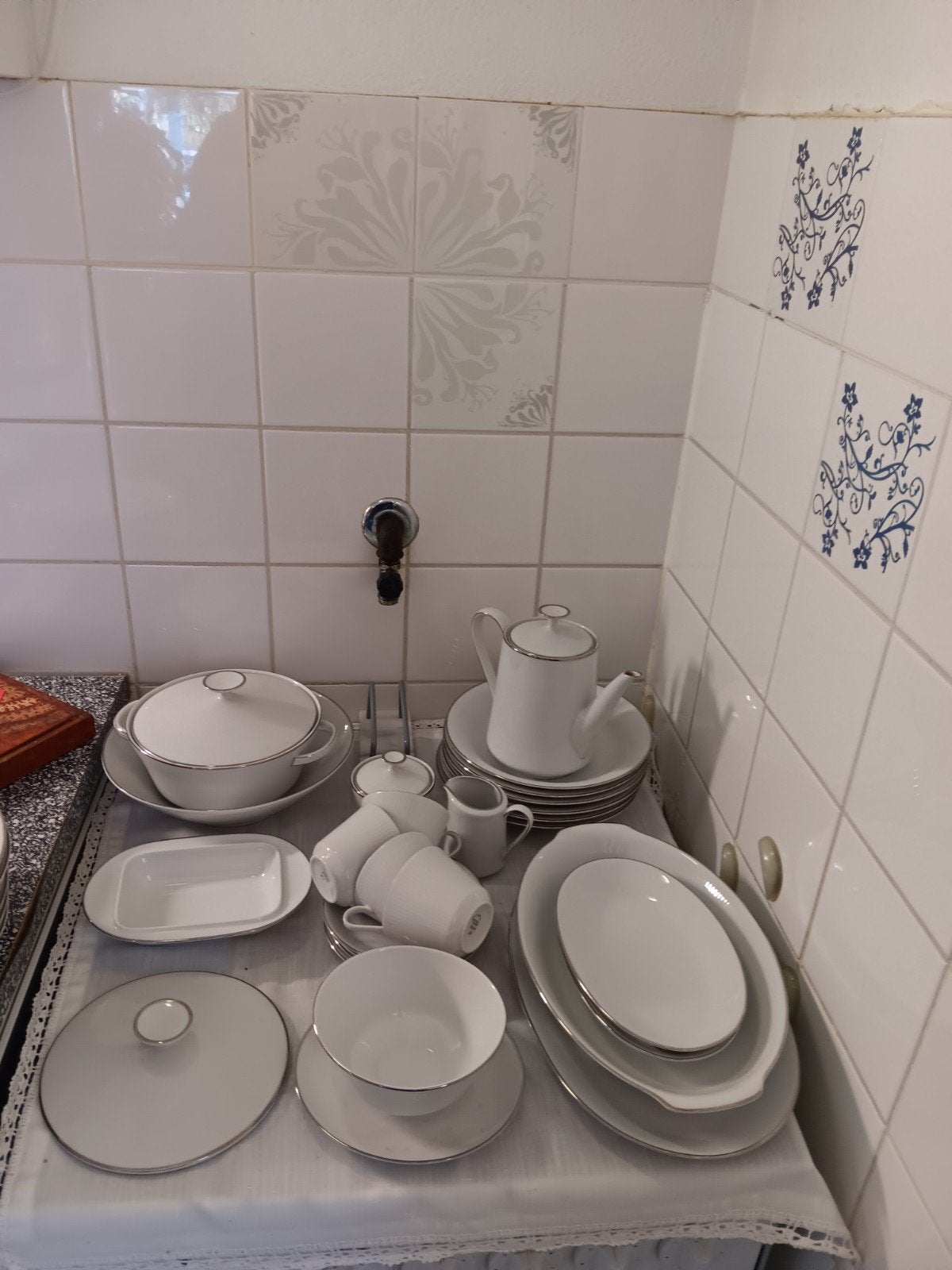 servies wit met zilver randje mitterteich bavaria Etude jare, Ophalen