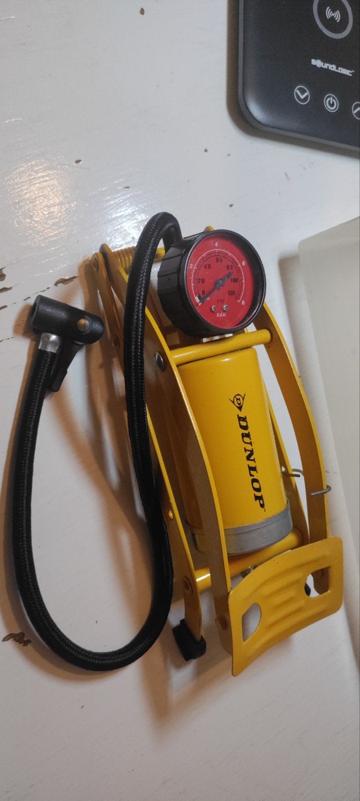 Dunlop Voetpomp met Drukmeter, Ophalen of Verzenden