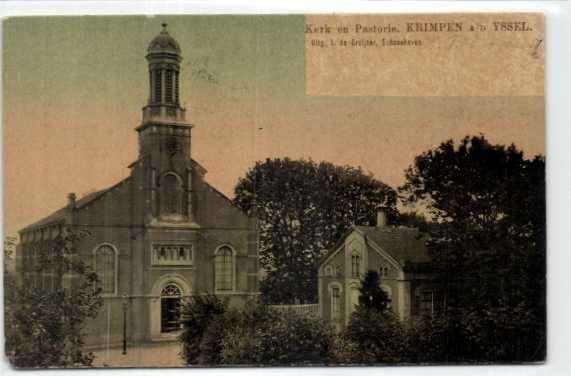 Krimpen a/d IJssel - Kerk - type kaart als Berkers Verbunt, Verzamelen, Ophalen of Verzenden, Voor 1920, Gelopen, Zuid-Holland