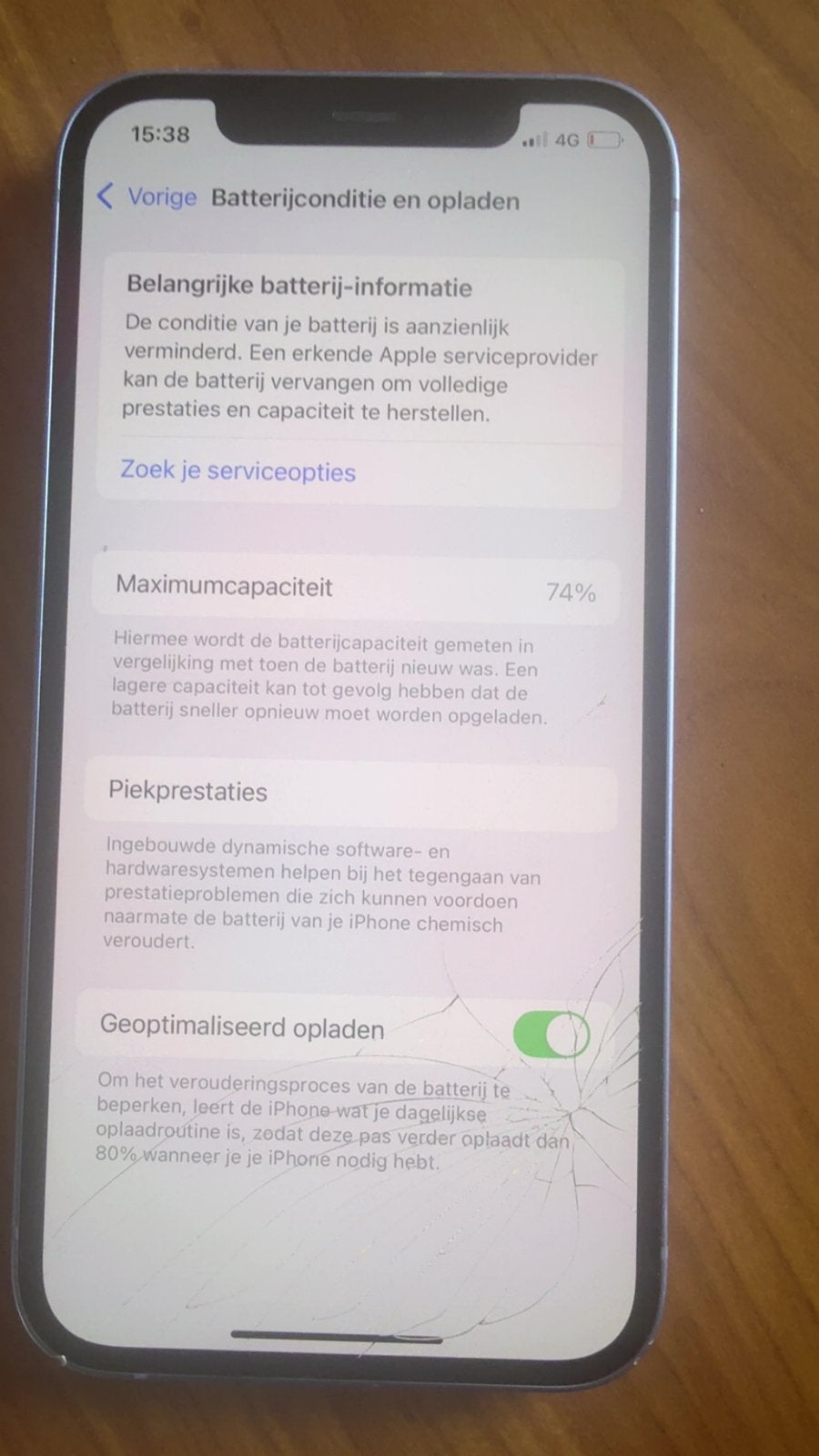 iPhone 12 Paars - Batterij 74%, Scherm beschadigd, Telecommunicatie, Mobiele telefoons | Apple iPhone, Ophalen, Gebruikt, Paars