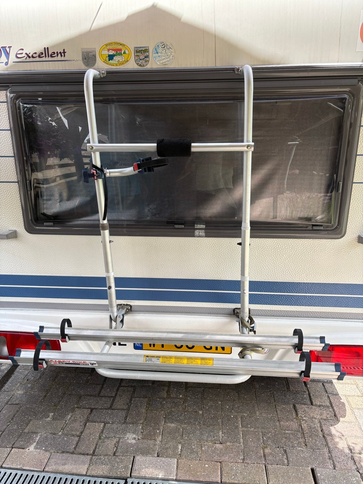 Fietsendrager voor achterop caravan, Caravans en Kamperen, Caravan accessoires, Ophalen, Gebruikt