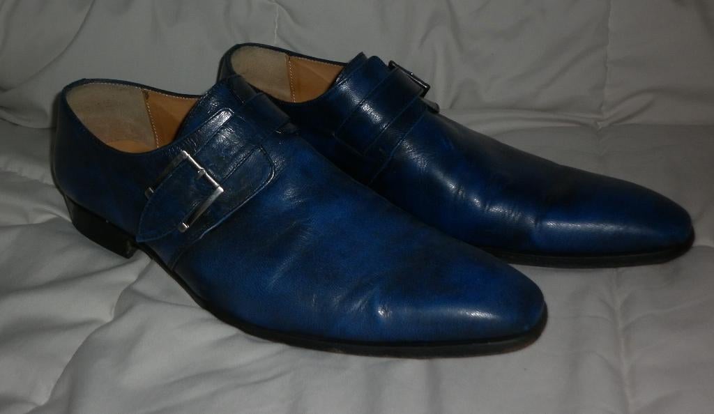 instappers maat 44,5 merk : Paulo Bellini, Loafers, Blauw, Ophalen of Verzenden, Gedragen