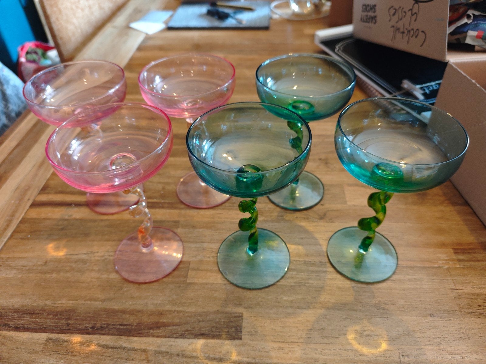 Set van 6 leuke cocktail glazen, Ophalen, Glas of Glazen, Overige stijlen, Glas