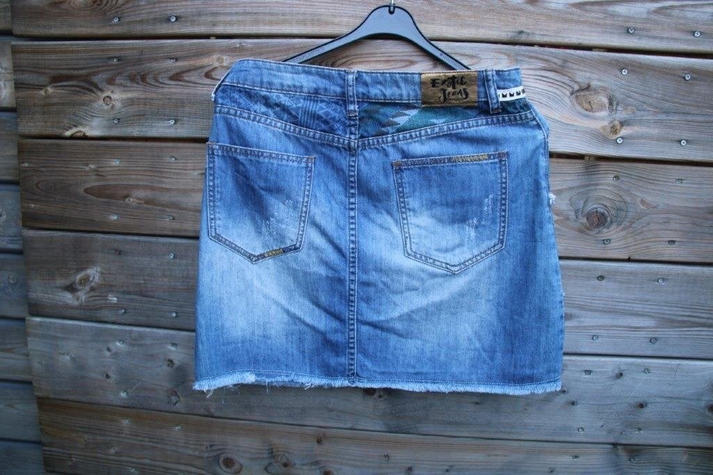 Spijkerrok blauw/ goud Desigual mt 28(EU36) Vaste prijs OPR, Blauw, Ophalen of Verzenden, Gedragen, Boven de knie