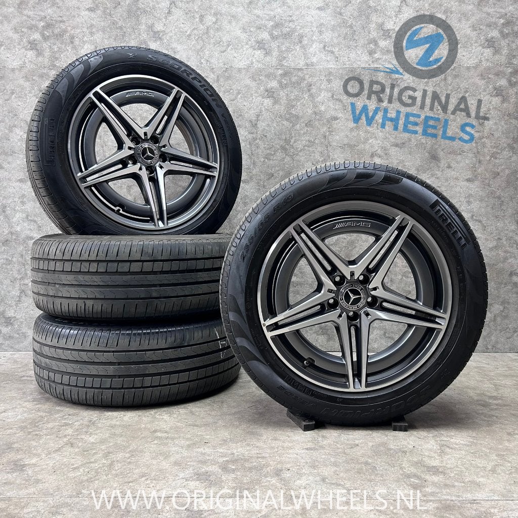 19 inch originele  AMG velgen + zomerbanden Mercedes EQC, Auto-onderdelen, Banden en Velgen, 19 inch, Gebruikt, Banden en Velgen