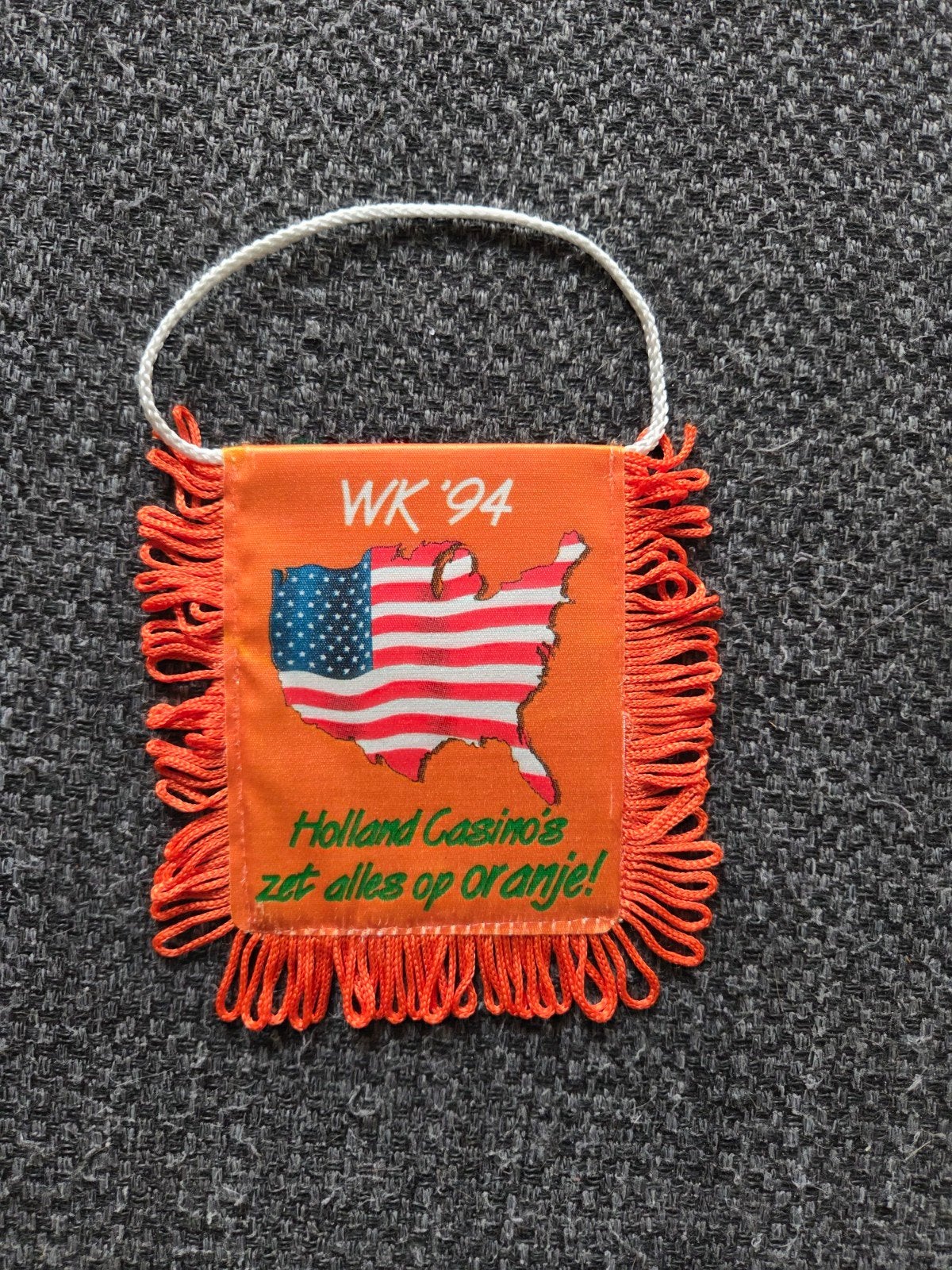 Vintage WK 1994 Oranje voetbalvaantje Holland Casino, Ophalen, Gebruikt, Overige binnenlandse clubs, Vaantje of Sjaal