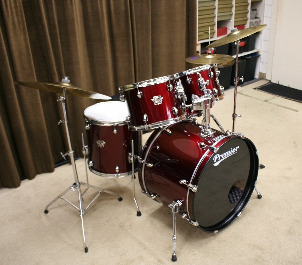 drumstel: premier cabria wine red 22/10/12/14/14s bekkenset, Muziek en Instrumenten, Drumstellen en Slagwerk, Ophalen, Gebruikt