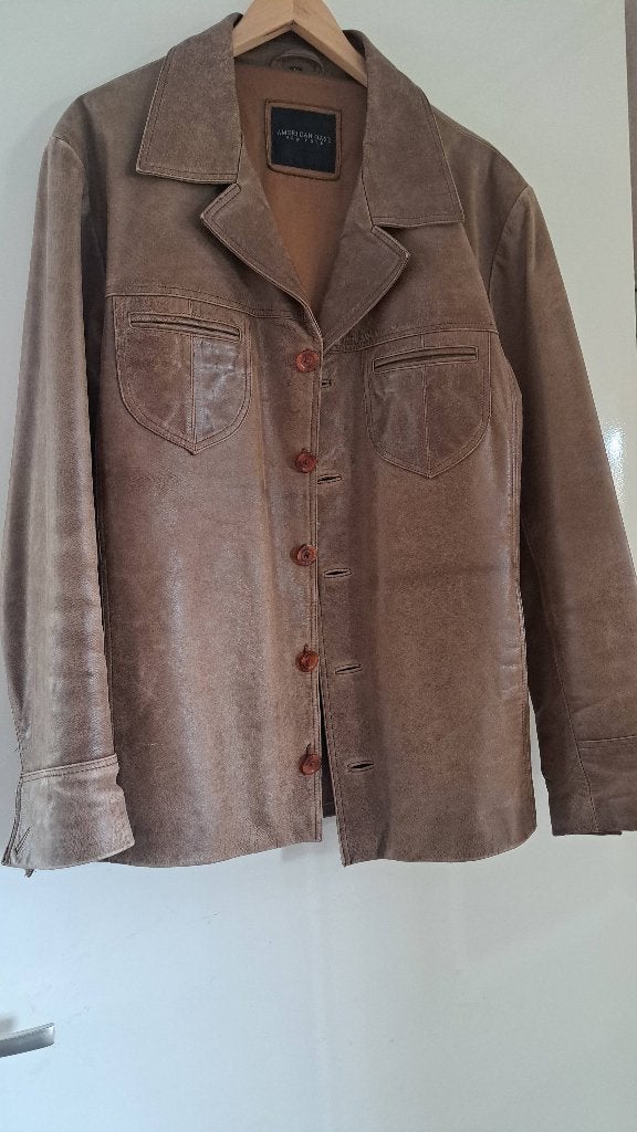 LEREN HERENJAS, Ophalen of Verzenden, Gedragen, Maat 56/58 (XL), Bruin