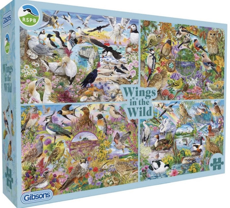 Gibsons - Wings in the Wild - 4x500 stukjes, Hobby en Vrije tijd, Denksport en Puzzels, Ophalen of Verzenden, 500 t/m 1500 stukjes