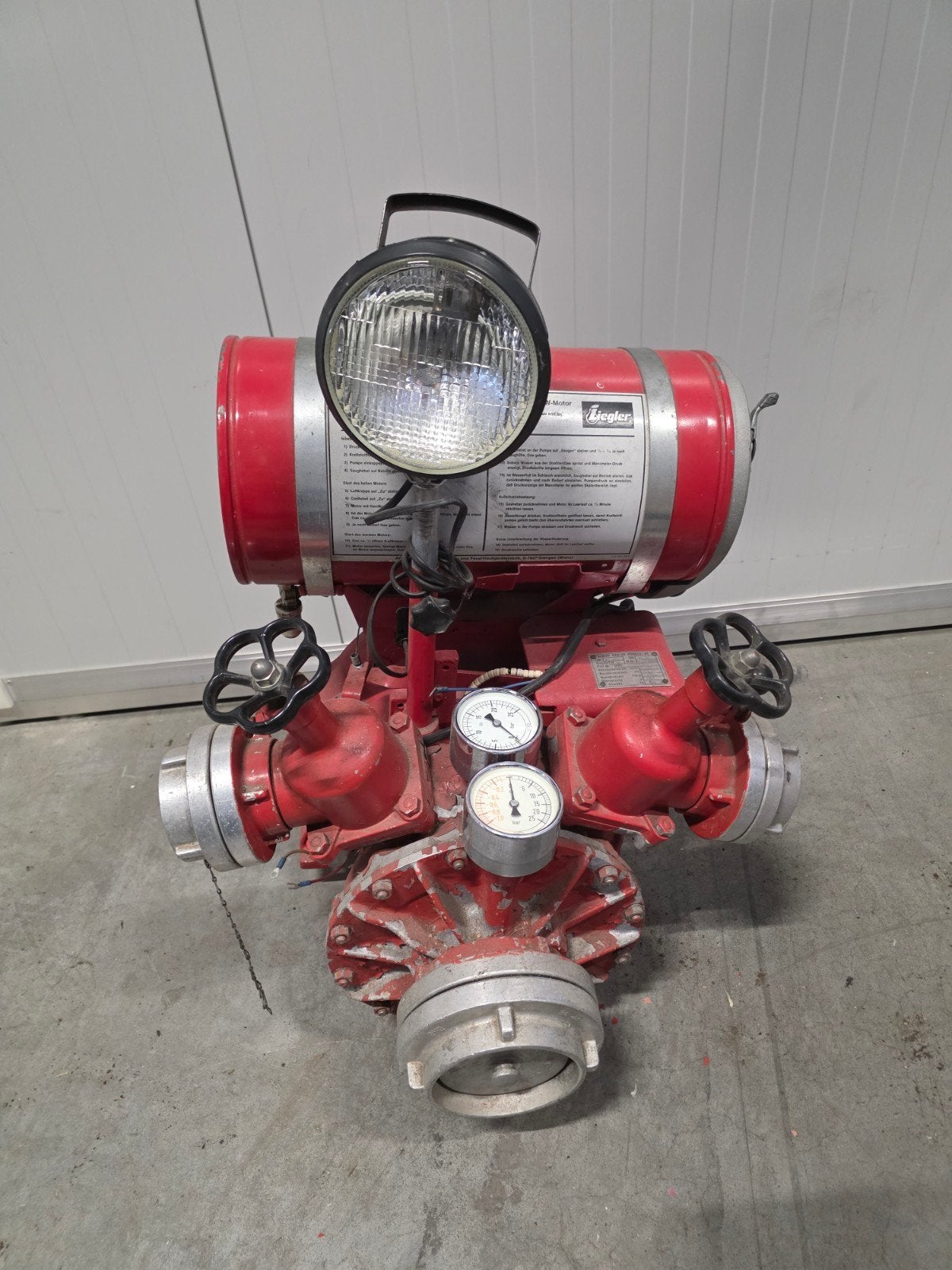 Ziegler Brandweerpomp waterpomp brandweer pomp retro vintage, Ophalen, Zo goed als nieuw