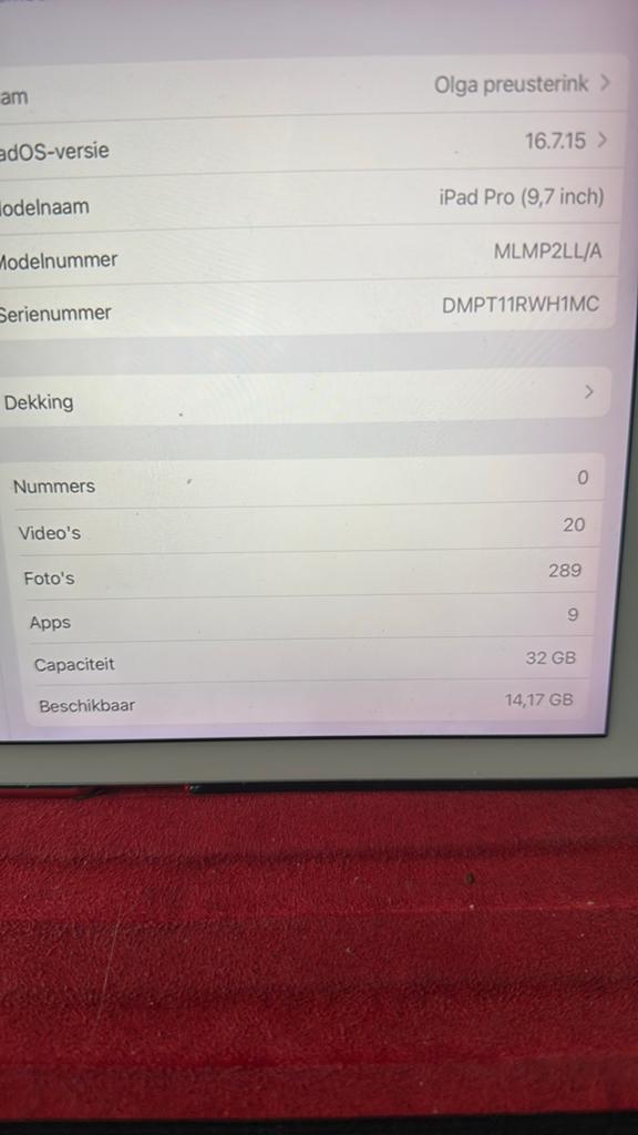 Apple iPad Pro (9,7 inch) 32GB, Computers en Software, Apple iPads, 10 inch, Gebruikt, 32 GB, Ophalen of Verzenden