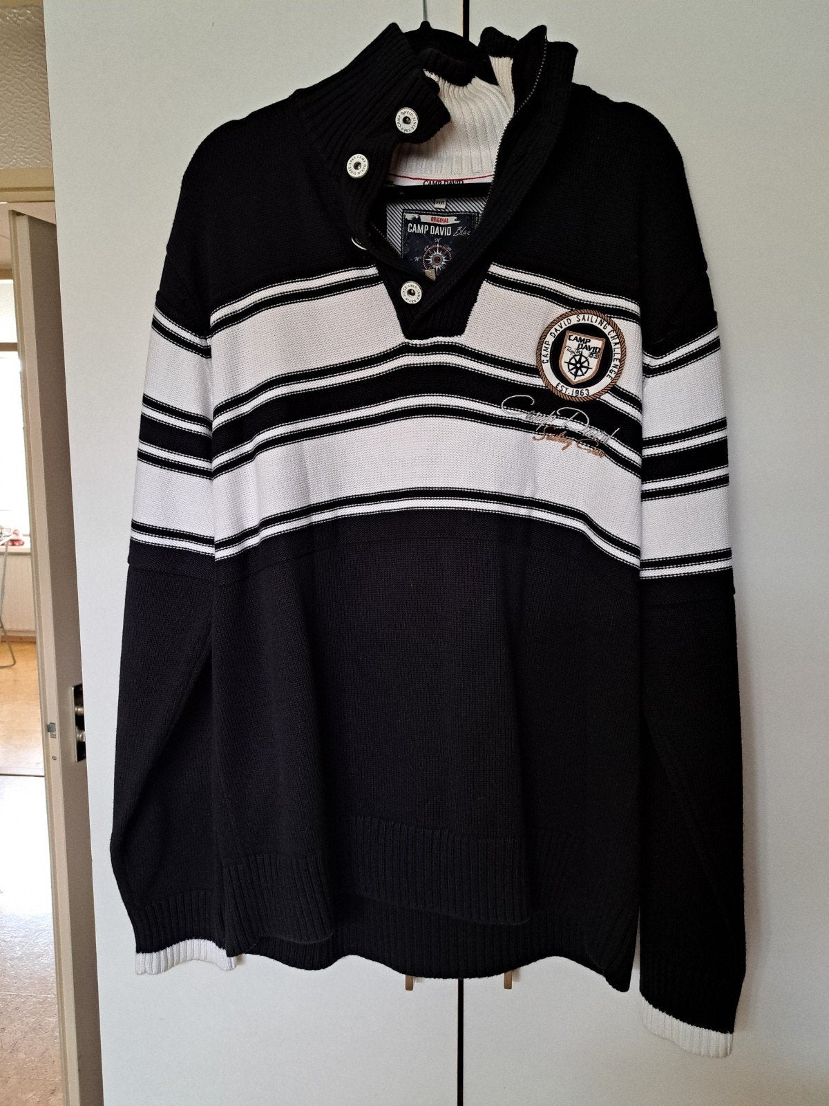 Camp David trui XXXL donkerblauw/wit 100% katoen, Meerkleurig, Overige maten, Ophalen of Verzenden, Zo goed als nieuw