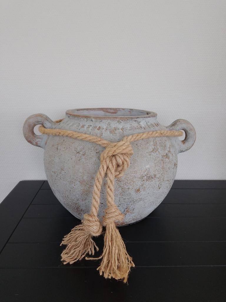 Mooie grote aardewerk pot, Ophalen of Verzenden, Zo goed als nieuw, Rond, Steen of Aardewerk
