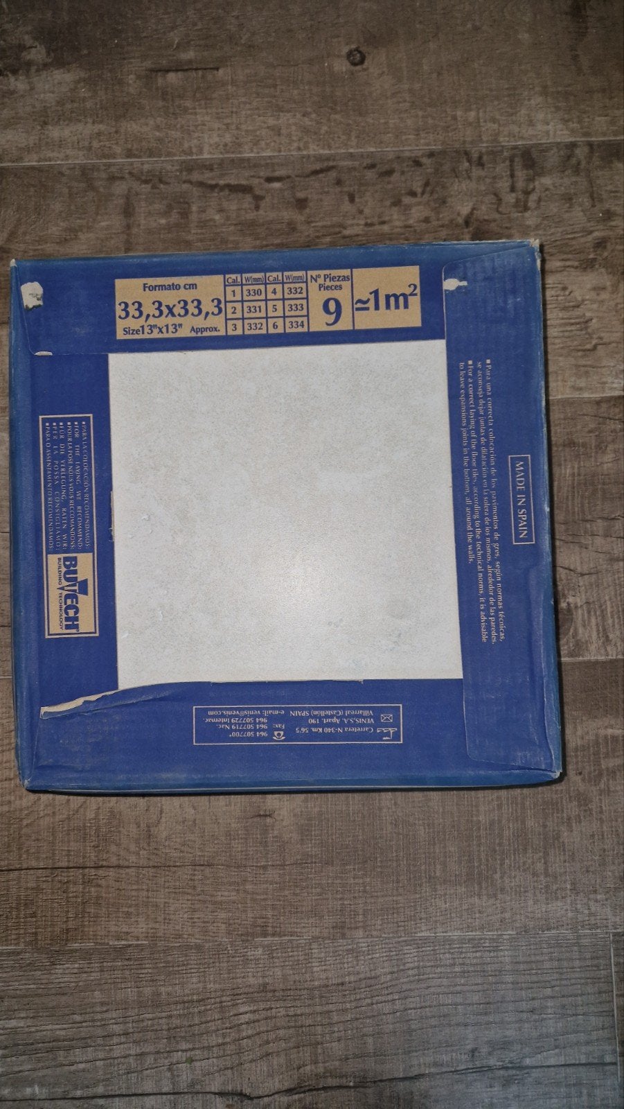 Nieuwe vloertegels 33,3x33,3 cm - 1m² per doos, Ophalen, Keramiek, Nieuw, Minder dan 5 m²