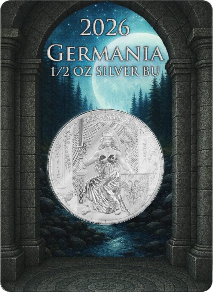 Germania 1/2 oz Zilver 2026 BU, Postzegels en Munten, Edelmetalen en Baren, Verzenden, Zilver
