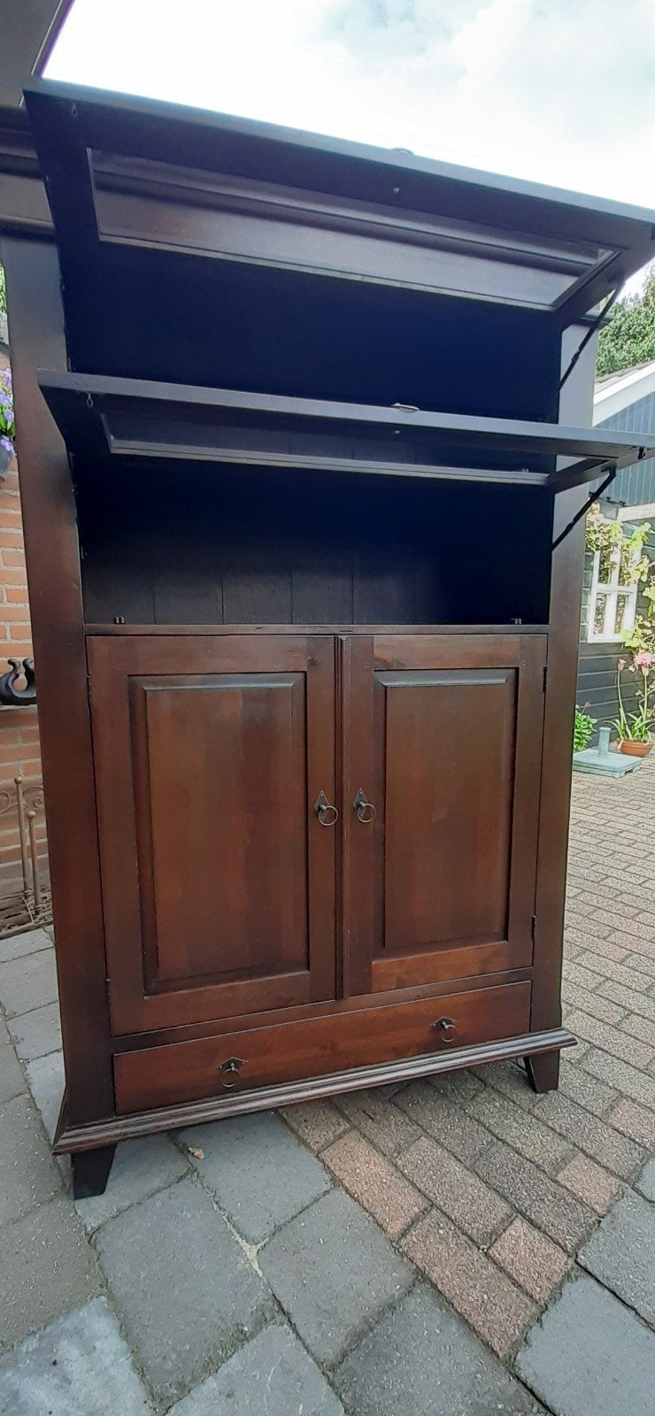 Massief houten kast - 110x270x40 cm, Huis en Inrichting, Ophalen, Gebruikt, 100 tot 150 cm, 200 cm of meer