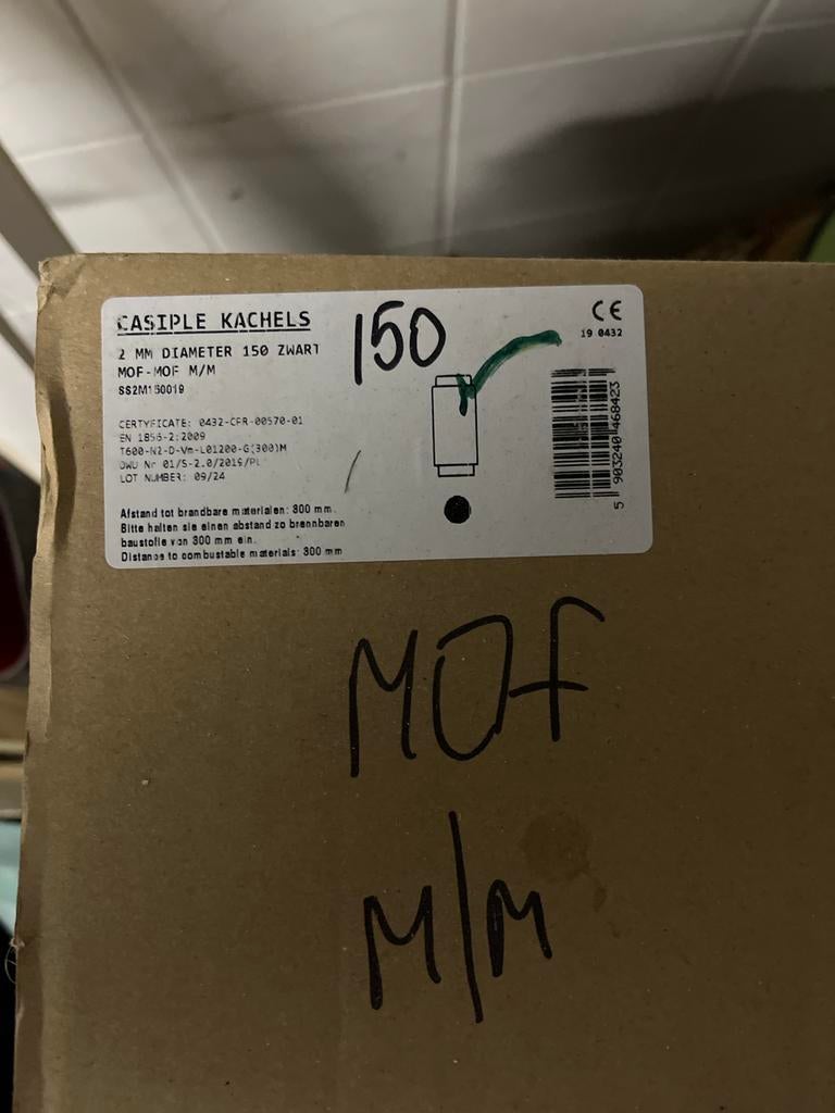 Mof- mof 2mm Diameter 150 Zwart M/M, Huis en Inrichting, Kachels, Ophalen of Verzenden, Zo goed als nieuw