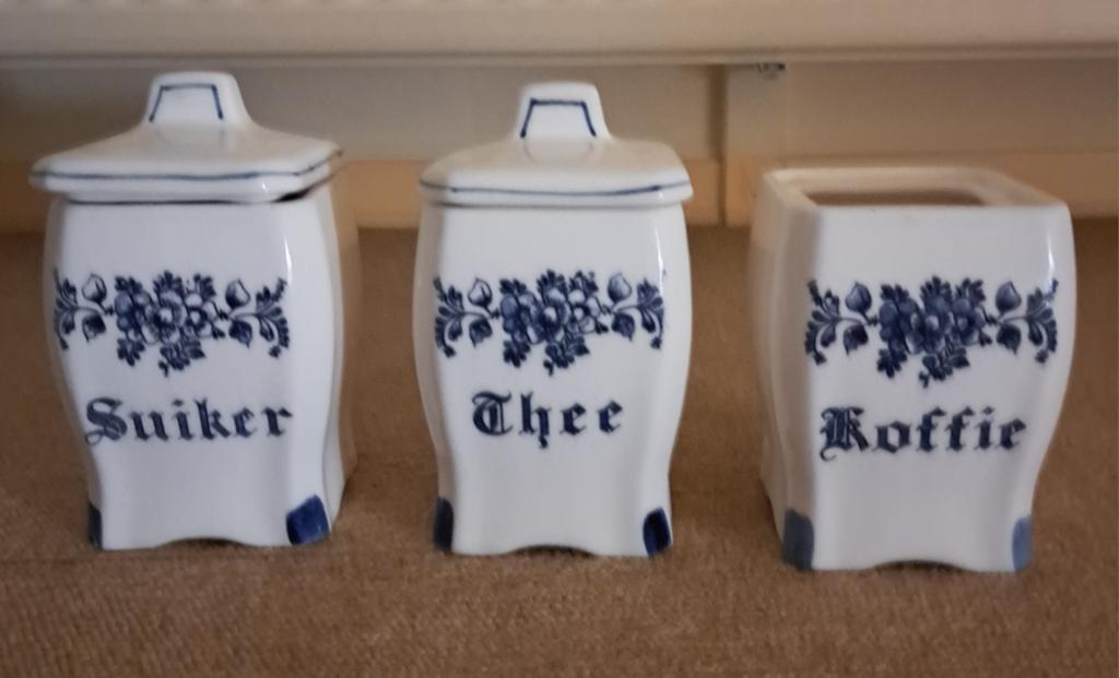 Vintage voorraadpotten / zoutpot, Antiek en Kunst, Antiek | Keramiek en Aardewerk, Ophalen of Verzenden