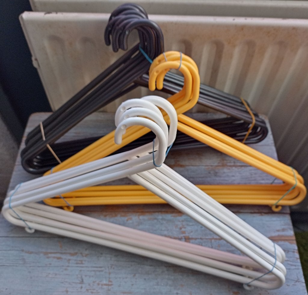 21x Vintage funky kledinghangers kleerhangers, Ophalen of Verzenden, Zo goed als nieuw, Kunststof, Volwassenen