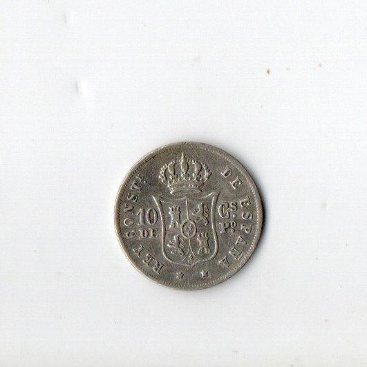 Philipijnen 10  centavos 1885, Verzenden, Midden-Amerika, Losse munt, Zilver